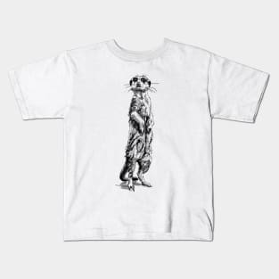 Meerkat Ink Drawing Kids T-Shirt